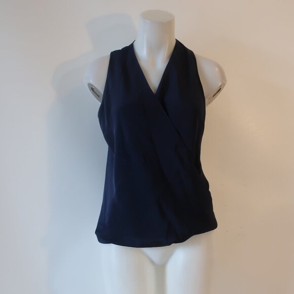 Womens Shag Boutique Navy Crossover Tank Blouse M - Picture 1 of 7